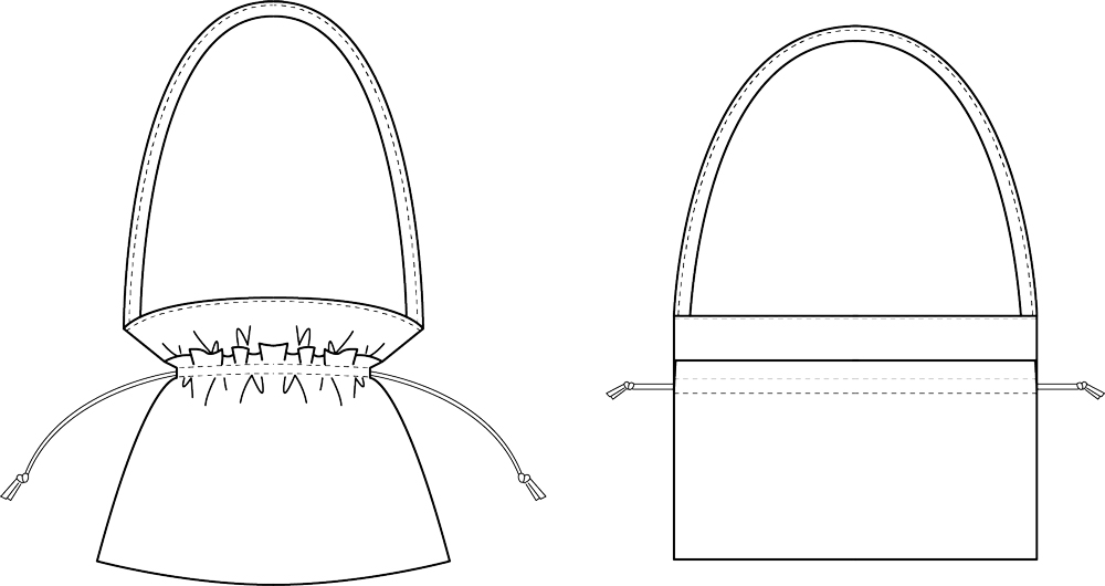 巾着サコッシュの作り方 仕様書 レシピ 子供服の型紙ショップ ソーイングママ